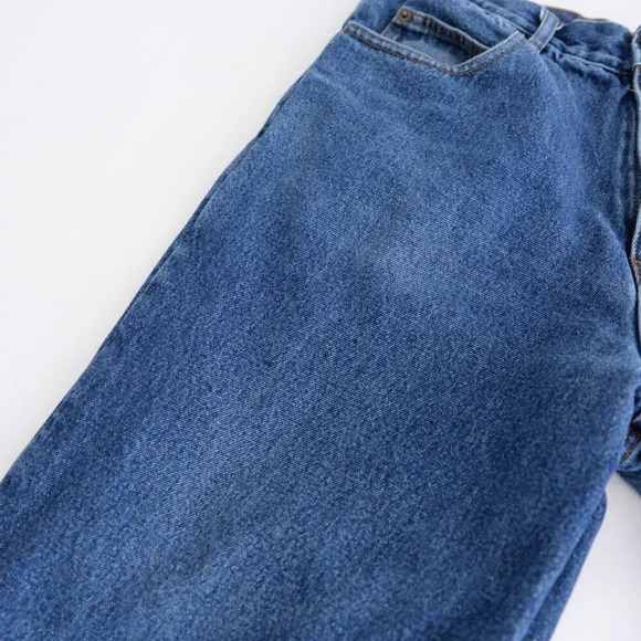 VTG 90S Guide Gear Blue Midwash Plaid Lined Straight Leg 100% Cotton Denim Jeans - Picture 8 of 13